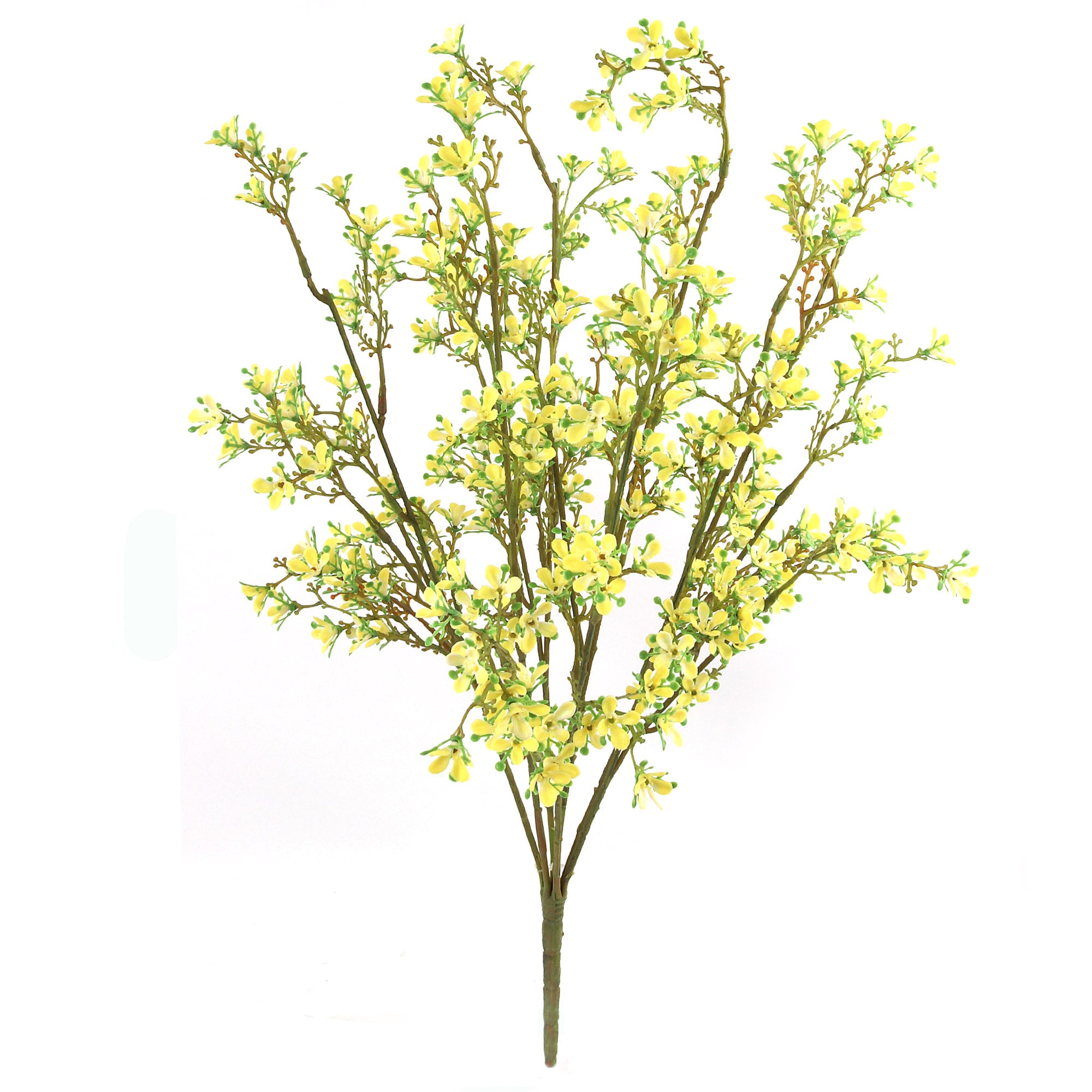 21.5" Mini Artificial Yellow Flower Bush - 14 Fronds for a Beautiful and Relaxing Décor Accent, Floral Home by Artificial Flowers