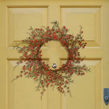 Red Magic Berry Wreath with Lifelike Berries | 24" Wide | Indoor/Outdoor Use | Holiday Xmas Accents | Christmas Wreaths | Home & Office Decor (Set of 2)