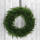 Handcrafted 22-Inch Lush Juniper Wreath - Elegant, Evergreen, All-Season Door Decor, Perfect for Home & Office