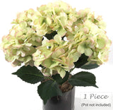 22" Artificial Hydrangea Bush - Vibrant Green & Pink Faux Floral Decor for Home and Garden, Floral Home by Artificial Flowers