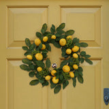 22" Lemon Wreath Handcrafted Summer Decor - 2 Pieces Set
