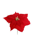 11" Red Velvet Poinsettia Head - Waterproof - 11" Diameter - Pack of 24 - Festive Holiday Decor for Home and Events"