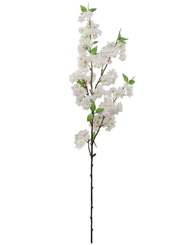Artificial White Cherry Blossom Sakura Branch 48", Silk for Vase & Wedding