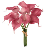 14" Purple Calla Lily Bundle x9 - Lifelike Artificial Flowers for Wedding, Home Decor, DIY Arrangements - Premium Silk Floral Stems in Vibrant Colors - Long Lasting & Realistic Design