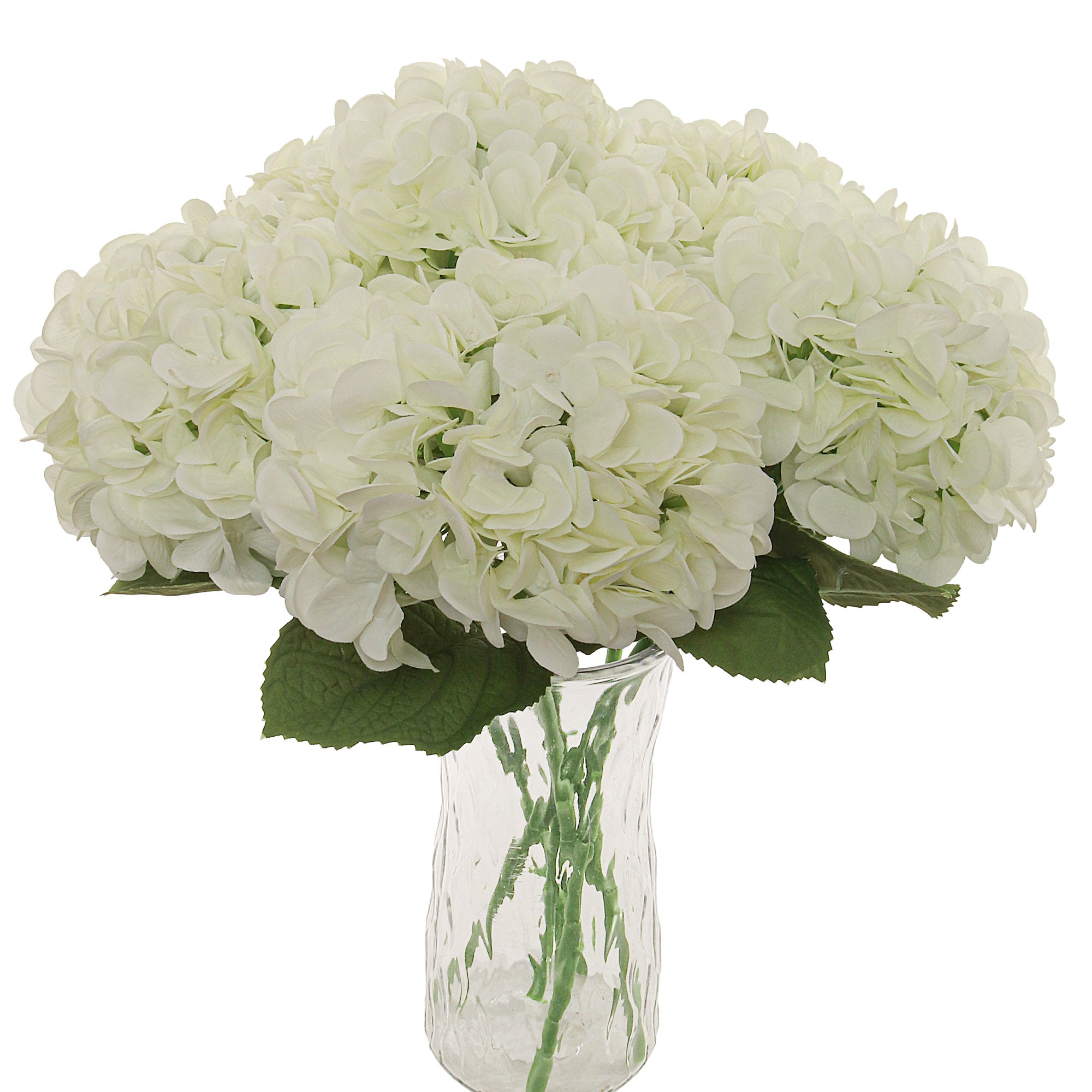 18-Inch Sophisticated Cream Hydrangea Stem Set (12 Pcs) - Large 7-Inch Blooms - Perfect for Chic Home Decor, Wedding Centerpieces & Special Event Floral Arrangements, Floral Home by Artificial Flowers