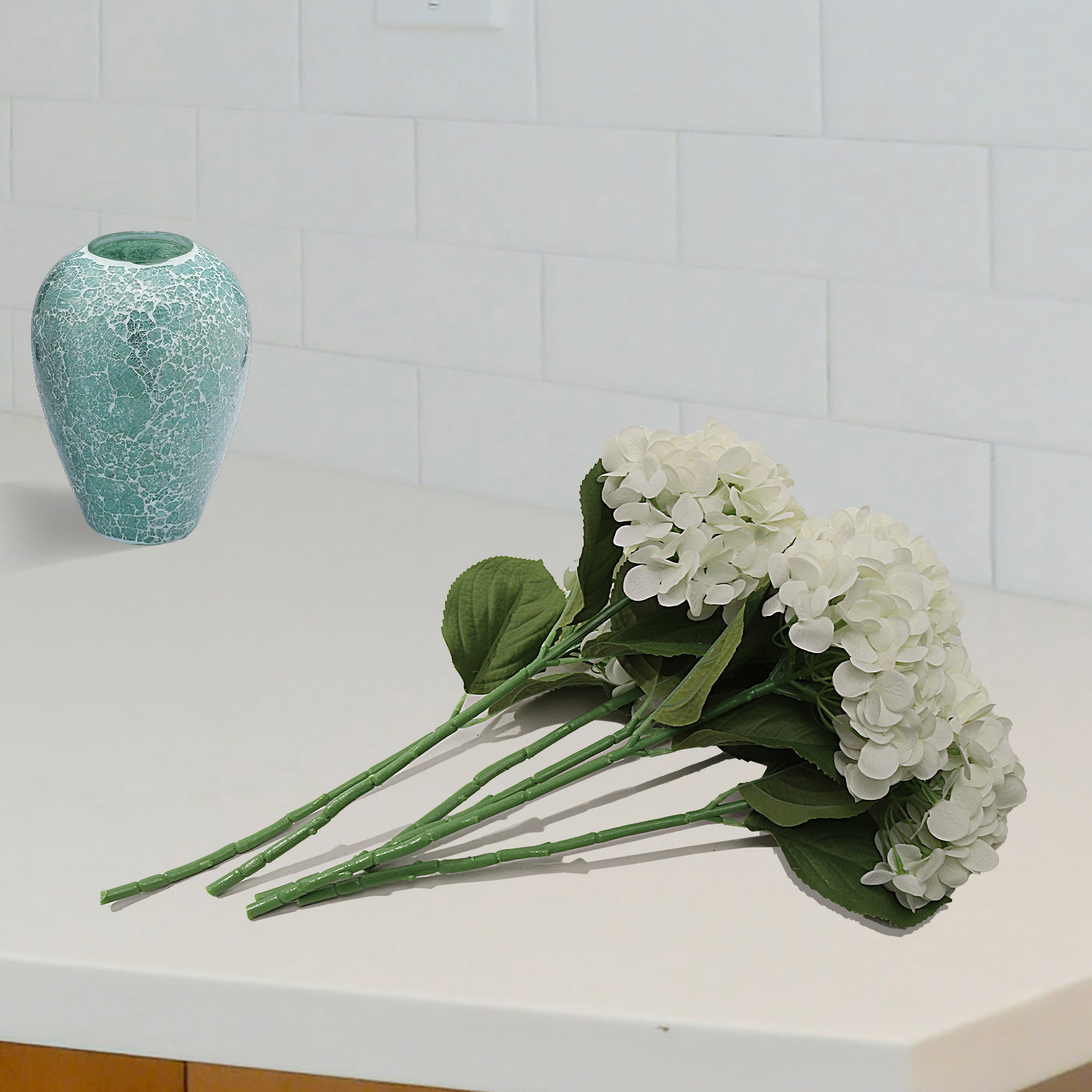 18-Inch Sophisticated Cream Hydrangea Stem Set (12 Pcs) - Large 7-Inch Blooms - Perfect for Chic Home Decor, Wedding Centerpieces & Special Event Floral Arrangements, Floral Home by Artificial Flowers
