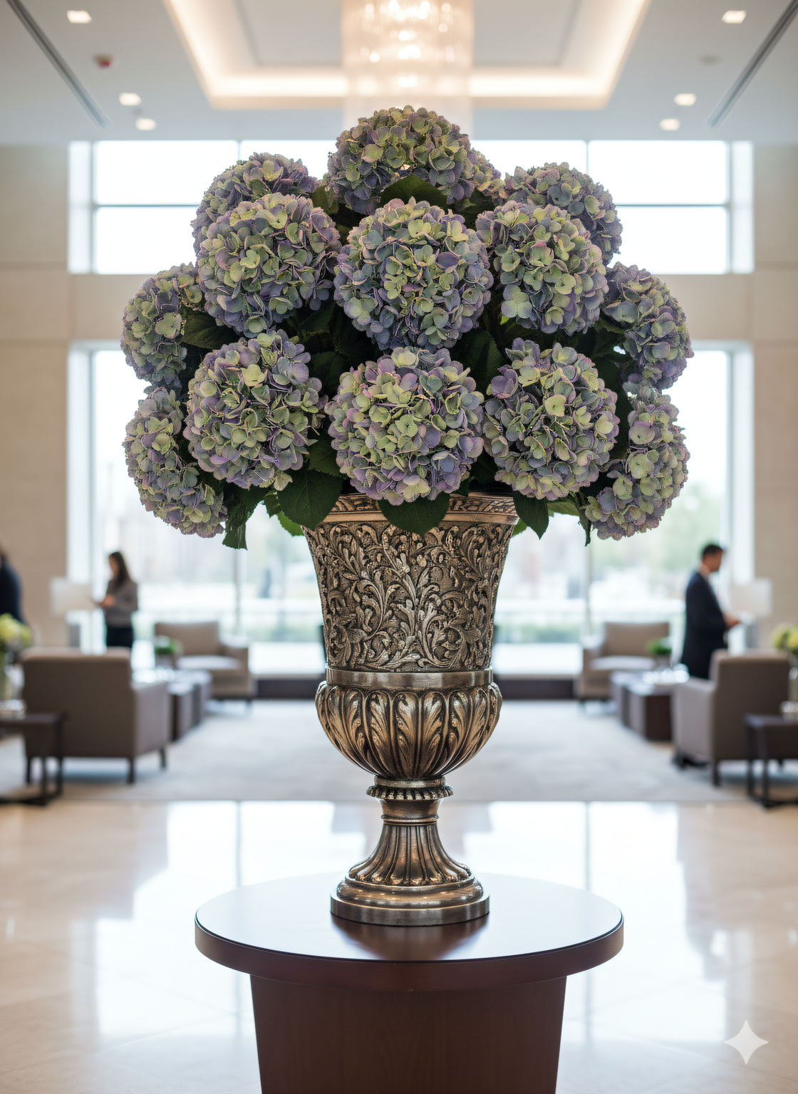 Periwinkle Hydrangea Stem Set, 18-Inch, Pack of 12 - Elegant 7-Inch Blooms for Home Décor, Wedding Centerpieces, Special Events - Enchanting Floral Decorations, Floral Home by Artificial Flowers