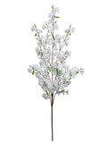 White Cherry Blossom Branches with Lifelike Silk Flowers (12 Pack) - 52