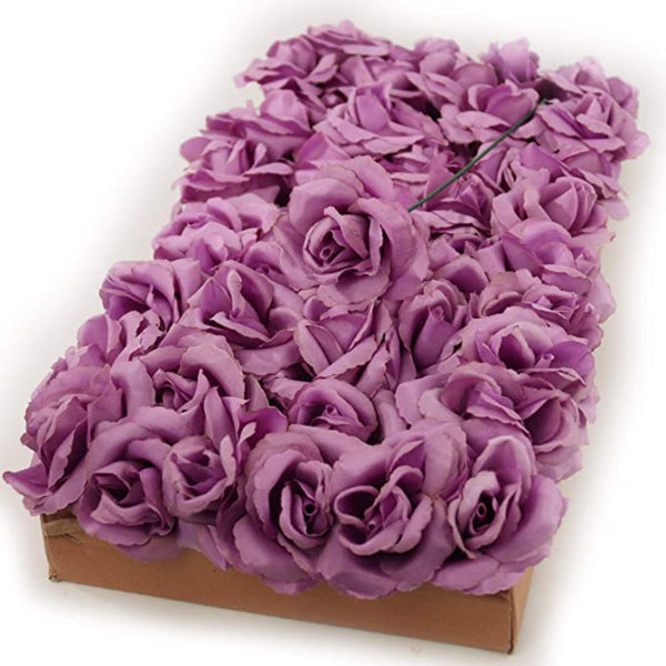 Radiant Rhapsody: 50pcs Deep Pink Rose Silk Flower Picks - Vibrant