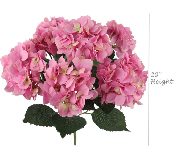 Pink Faux Hydrangea Bush 22" ArtificialFlowers