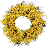 Artificial  Forsythia Wreath-22" Forsythia Wreath ArtificialFlowers   