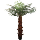 Artificial Silk  Areca Palm Tree House Plant in Black Pot  6'