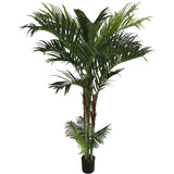 Artificial Silk Areca Palm Tree House Plant in Black Pot 7'