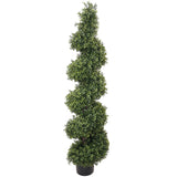 Stunning 4' Boxwood Spiral Topiary - UV-Resistant Artificial Indoor/Outdoor Plant - Effortless Elegance with Lifelike Faux Greenery