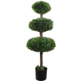 Elegant Charm 41 Triple Boxwood Topiary - UV-Resistant Artificial Greenery for Indoor/Outdoor Décor - Stunning Lifelike Faux Plant Accent for Home Garden Porch Wedding Farmhouse Beauty
