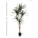 Silk Dracena Marginata , 118 Leaves House Plant in Black Pot 5'  ArtificialFlowers   