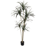 Silk Dracena Marginata , 146 Leaves House Plant in Black Pot 6'