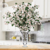 White Dogwood Branch with Lifelike Silk Flowers & Detailed Foliage - 32