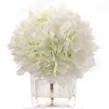 Artificial Glass Vase Cream Hydrangea Arrangement- 4