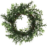 UV-Resistant Green Boxwood Wreath for Indoor/Outdoor Use - 10