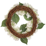 Artificial White Hydrangea Wreath - 18" Hydrangea Wreath ArtificialFlowers