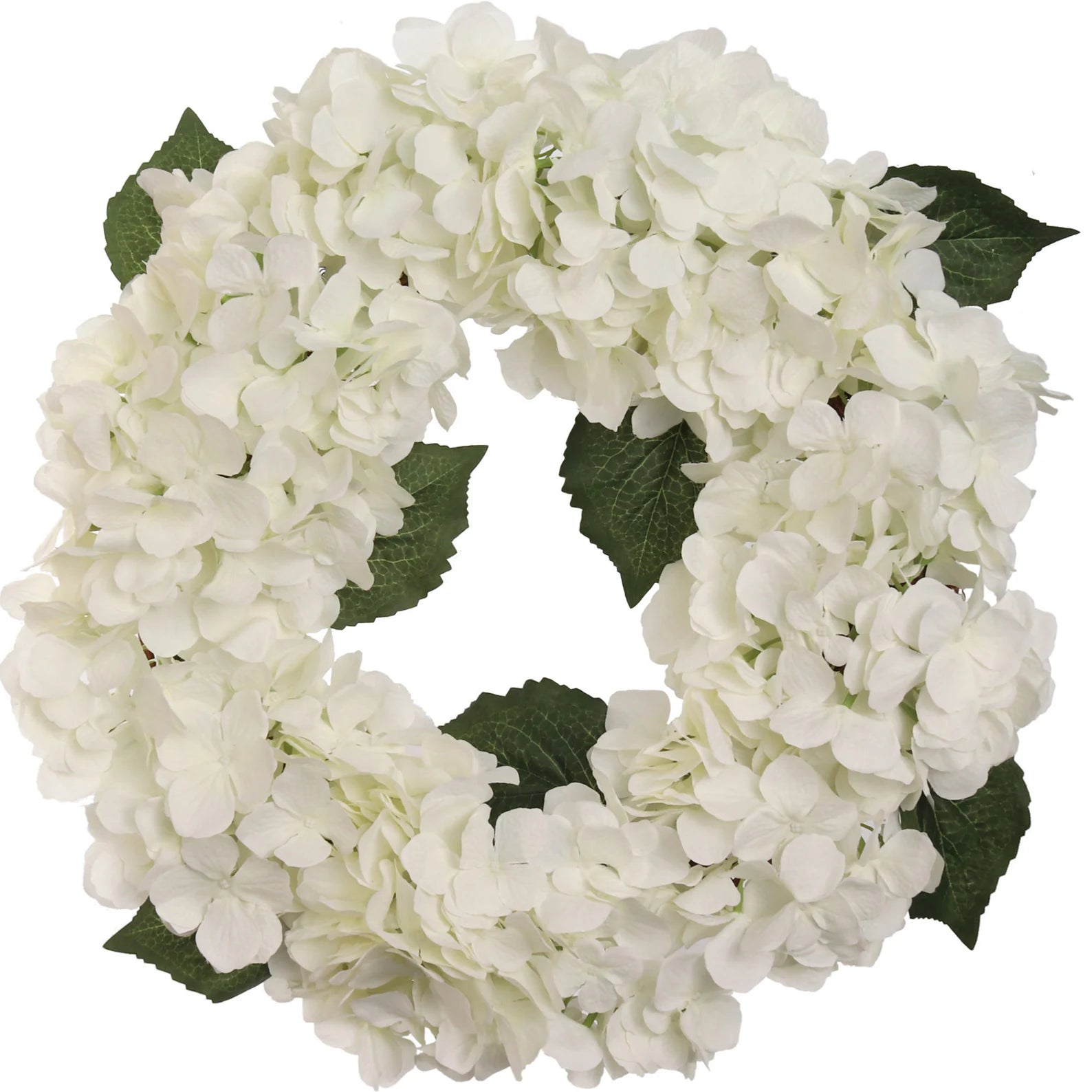 Artificial White Hydrangea Wreath - 18" Hydrangea Wreath ArtificialFlowers