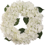 Artificial White Hydrangea Wreath - 18" Hydrangea Wreath ArtificialFlowers