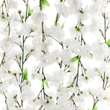 Cherry Blossom Bliss: 3-Pack White Cherry Blossom Garland with Silk Flowers - 4.5ft, Elegant Faux Floral Decor for Weddings, Home, Parties - Realistic & UV Resistant Indoor/Outdoor Hanging Décor
