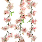 Pink Cherry Blossom Garland with Silk Flowers (3 Pack) - 4.5ft