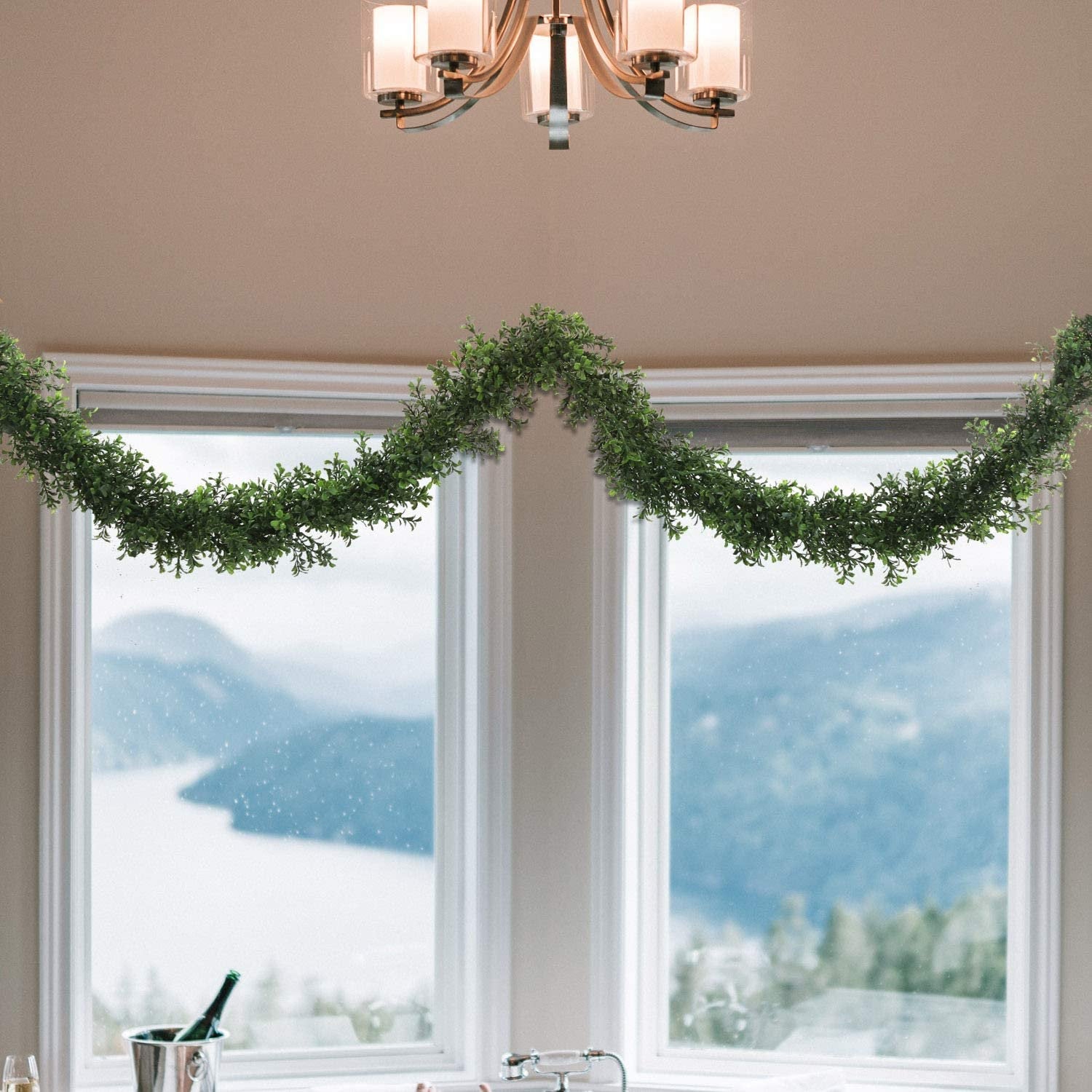 Artificial Boxwood Garland- 9' Boxwood Garland artificialflowersdotcom