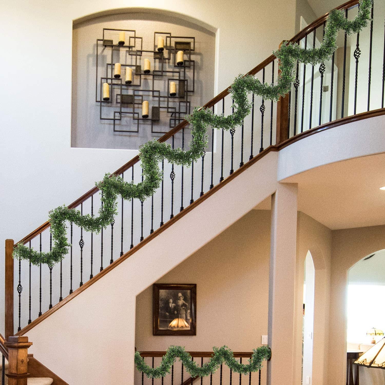 Artificial Boxwood Garland- 9' Boxwood Garland artificialflowersdotcom