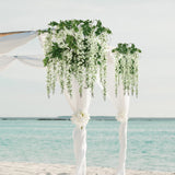 Artificial White Hanging Wisteria Branch- 6' Hanging Wisteria Branch artificialflowersdotcom   