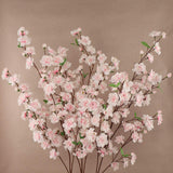 Pink Cherry Blossom Branches with Lifelike Silk Flowers (3 Pack) - 36