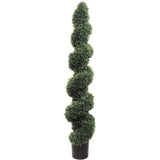 Artificial Artificial Boxwood Spiral Topiary Indoor Outdoor- 4' artificial boxwood artificialflowersdotcom