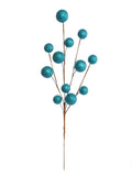 Elegant 18-Inch Turquoise Glitter Ball Spray - Set of 6 Sparkling Decorative Picks for Floral Arrangements, Event Decor, and Crafts