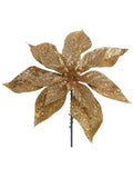 Set of 6 Gold Glitter Poinsettias - 10" Sparkling Decorative Flowers for Festive Holidays, Crafts, and Elegant Home Decor - Top Trending Accessory