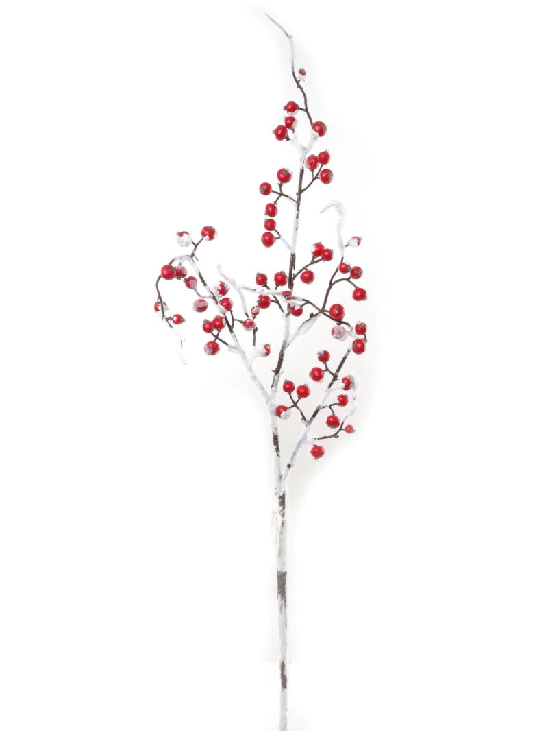 Snowy Berry Spray Decor - 26 Inch, Set of 24, Festive Home & Holiday Decor, Ideal for Christmas & Winter-Themed Arrangements