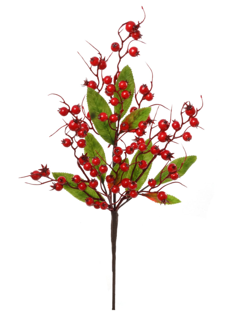 24-Pack of Lush 19-Inch Berry Sprays with Leaves - Ideal for Home Decor, Wedding Centerpieces, Crafts & Seasonal Arrangements