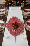 Red Glitter Mesh Leaf, Pack of 12 - 25"