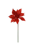 Artificial Glitter Christmas Poinsettia Picks - 4
