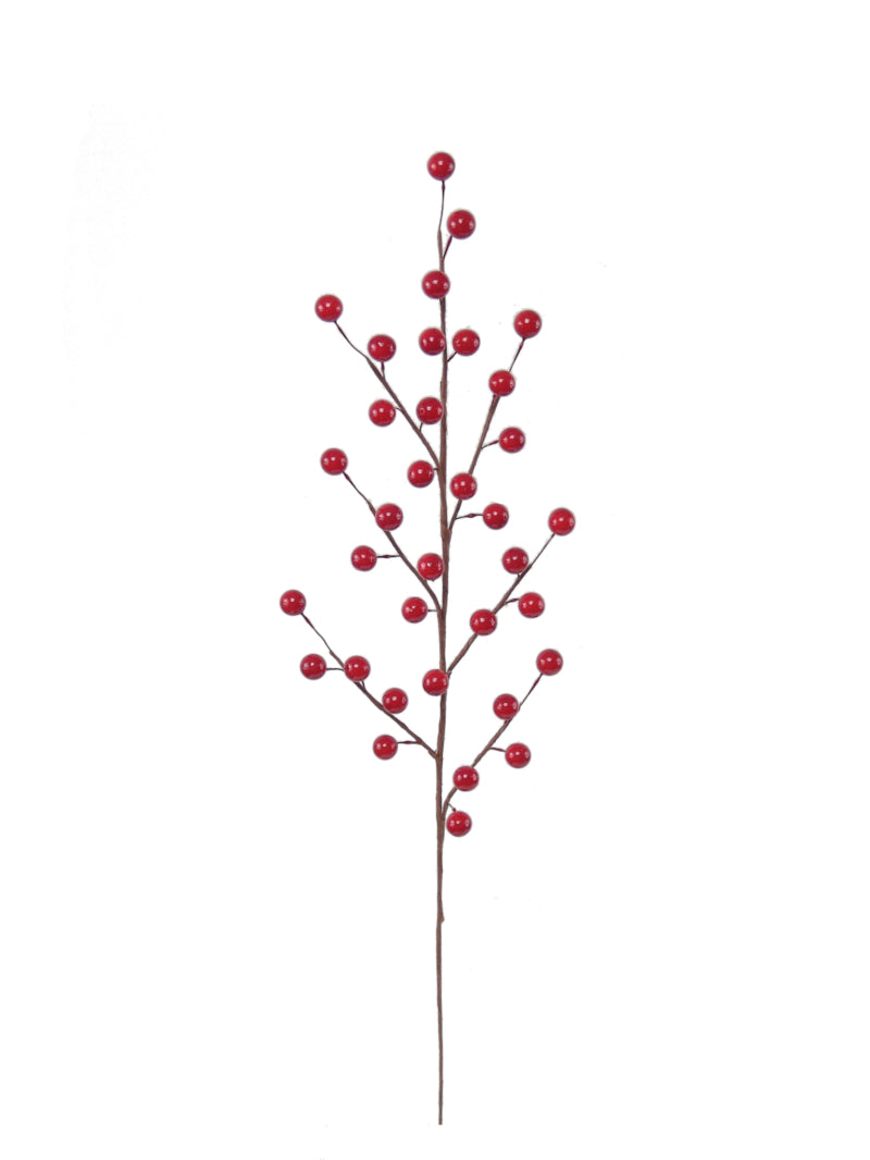 Vibrant Set of 48 - 19-Inch Red Berry Sprays with 35 Berries Each, Ideal for Floral Arrangements, Crafts, and Seasonal Decorations