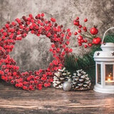 Floral Home by Artificial Flowers 18" Vibrant Red Magic Berry Wreath, Lifelike Berries, Christmas Decor, Holiday Front Door Accents & Home Decoration