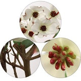 Set of 6: White Silk Dogwood Stems by Floral Home®