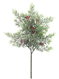 14-Inch Icy Cedar Berry Cone Spray - Realistic Artificial Greenery - Set of 72 Pieces for Holiday Decor and Crafts