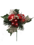 Faux Holly Pine Pick with Ball