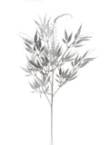 Floral Home by Artificial Flowers 29" Silver Glitter Bamboo Spray, Pack of 24, Sparkling Decorative Accent, Christmas Crafts & Event Decor, Festive Holiday Embellishments