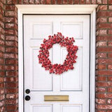 Floral Home by Artificial Flowers 18" Vibrant Red Magic Berry Wreath, Lifelike Berries, Christmas Decor, Holiday Front Door Accents & Home Decoration