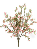 Charming 22-Inch Pink Mini Flower Bush, Set of 12 - Delicate Faux Blooms for Floral Arrangements, Crafts, and Home Decor