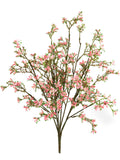 Charming 22-Inch Pink Mini Flower Bush, Set of 12 - Delicate Faux Blooms for Floral Arrangements, Crafts, and Home Decor, Floral Home by Artificial Flowers