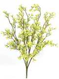 Vibrant 22-Inch Yellow Mini Flower Bush Set of 12- Lively Faux Blooms for Floral Arrangements, Crafts, and Home Decor